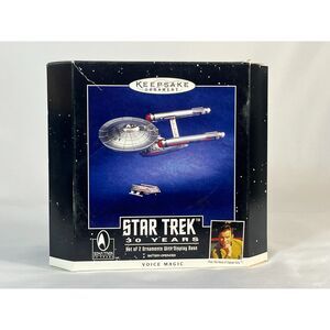 Vtg Hallmark Keepsakes Star Trek 30 Years USS Enterprise Ornament Voice Magic